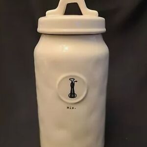 Rae Dunn Elegant Cream Ceramic Jar